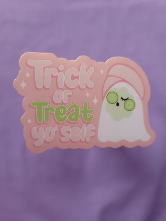 Trick or Treat Yo' Self Sticker Ghost Sticker