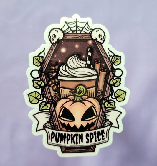 Pumpkin Spice coffin Sticker