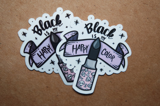 Black is my happy color sticker